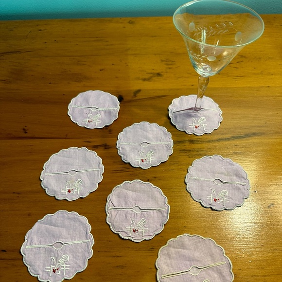 Pale Lavender Wine Coasters - Wine Slippers - Set of 8 - Picture 2 of 10
